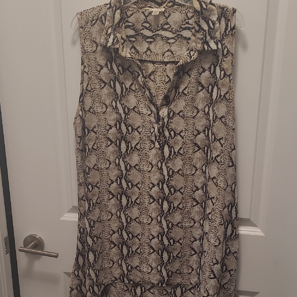 Spense Black and Cream Animal Print Blouse